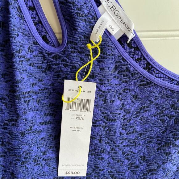 BCBGeneration XS/S Purple Cutout One Shoulder Long Sleeve Bodycon Mini Dress - Picture 5 of 6